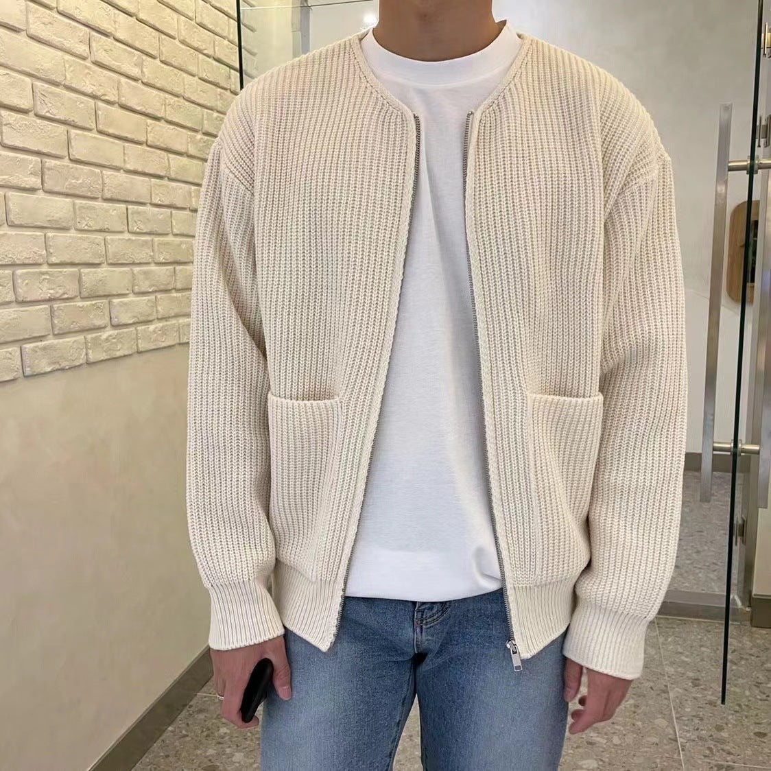 Trendy gebreid vest voor mannen