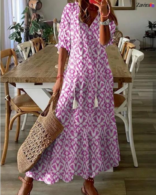 Zavira™ | Strandjurk met schattige print