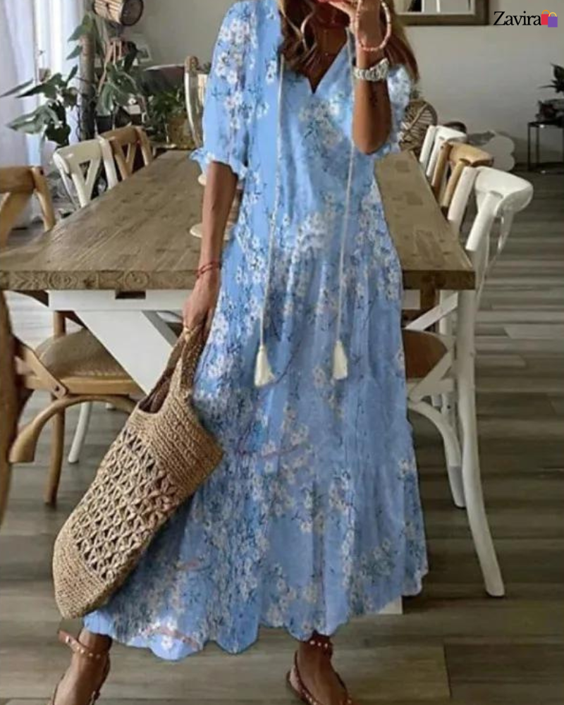 Zavira™ | Strandjurk met schattige print