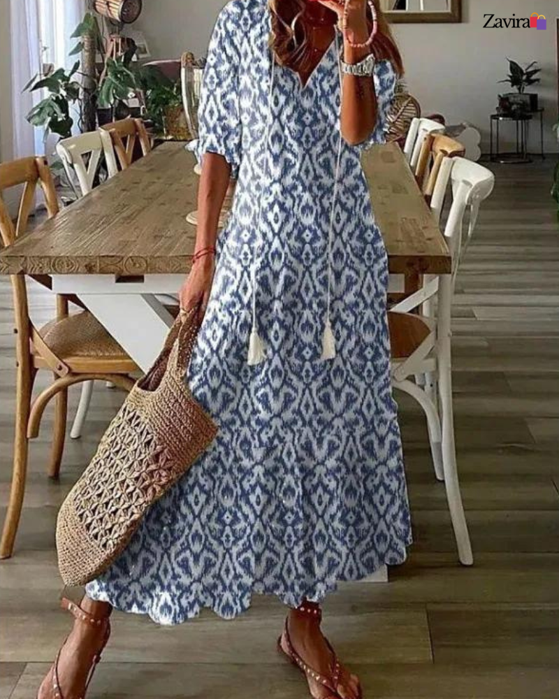 Zavira™ | Strandjurk met schattige print