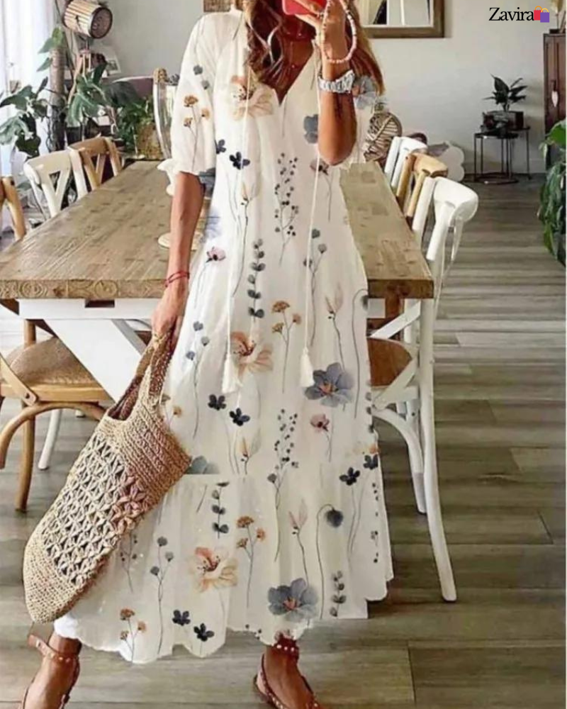 Zavira™ | Strandjurk met schattige print