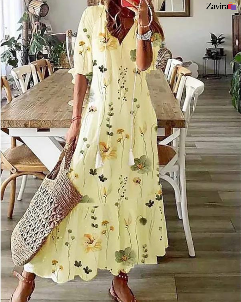 Zavira™ | Strandjurk met schattige print