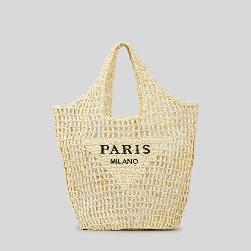 Zavira Paris™ | Handgemaakte gevlochten zomertas