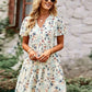 Zavira ™ | Zomerjurk met V-hals en schattige bloemenprint