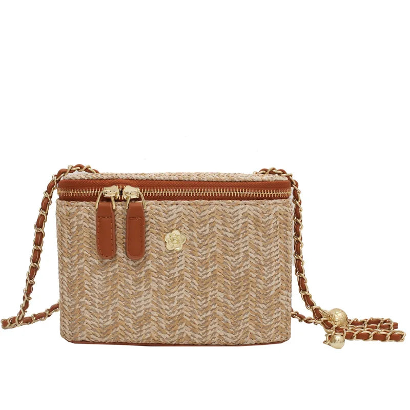 Zavira™ | Zomerse geweven mini stro crossbody