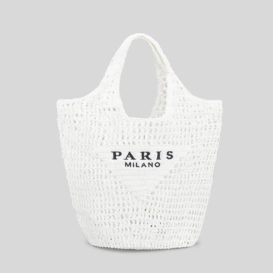 Zavira Paris™ | Handgemaakte gevlochten zomertas