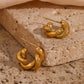 Golden twist 18K - Waterdichte en schattige oorbellen