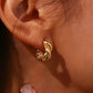 Golden twist 18K - Waterdichte en schattige oorbellen
