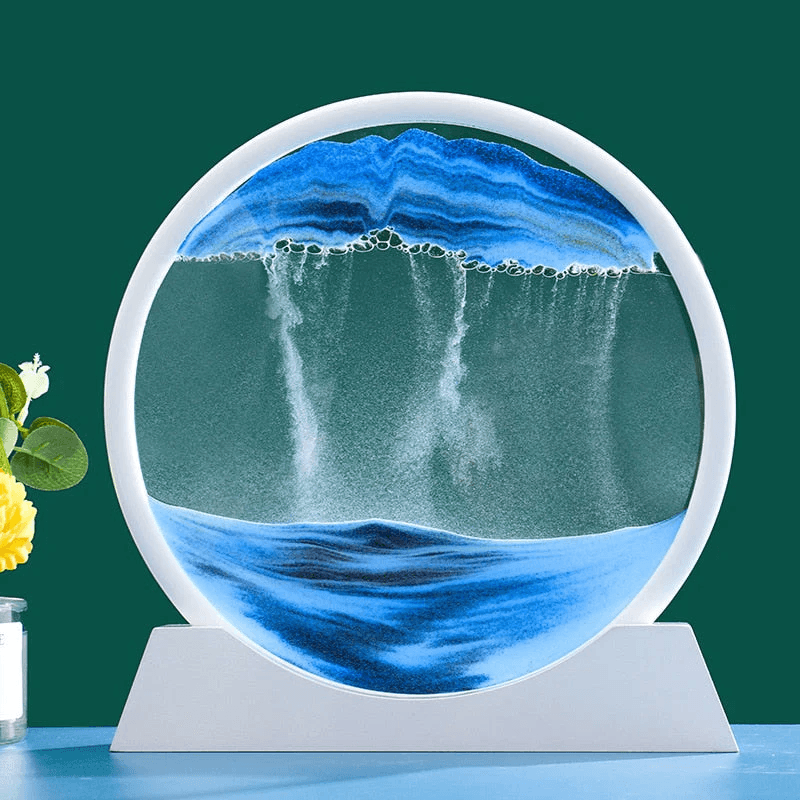 Moderne decoratieve zandloper van gekleurd zand