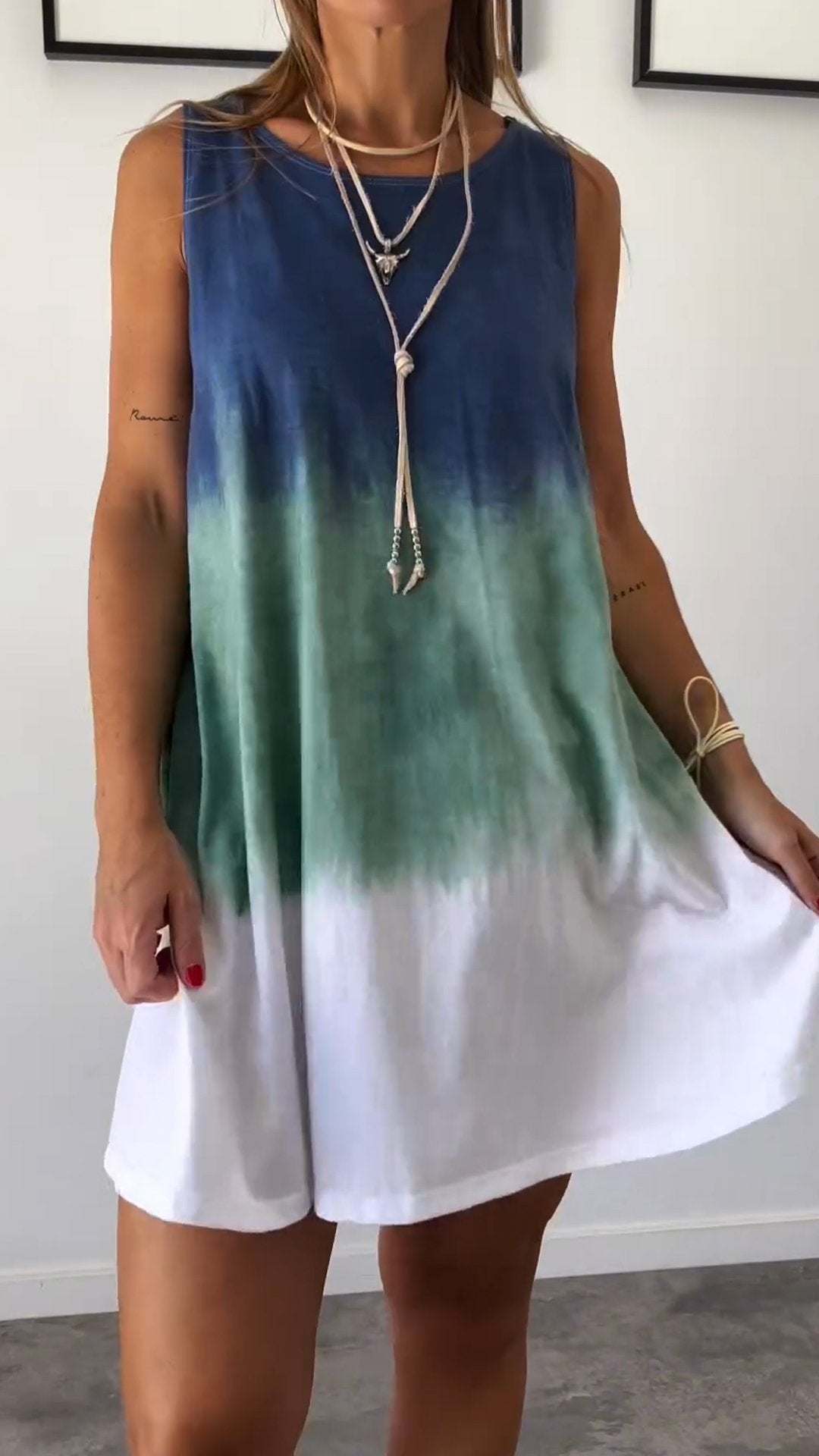 Zavira™ | Elegante Tie Dye Mouwloze Jurk