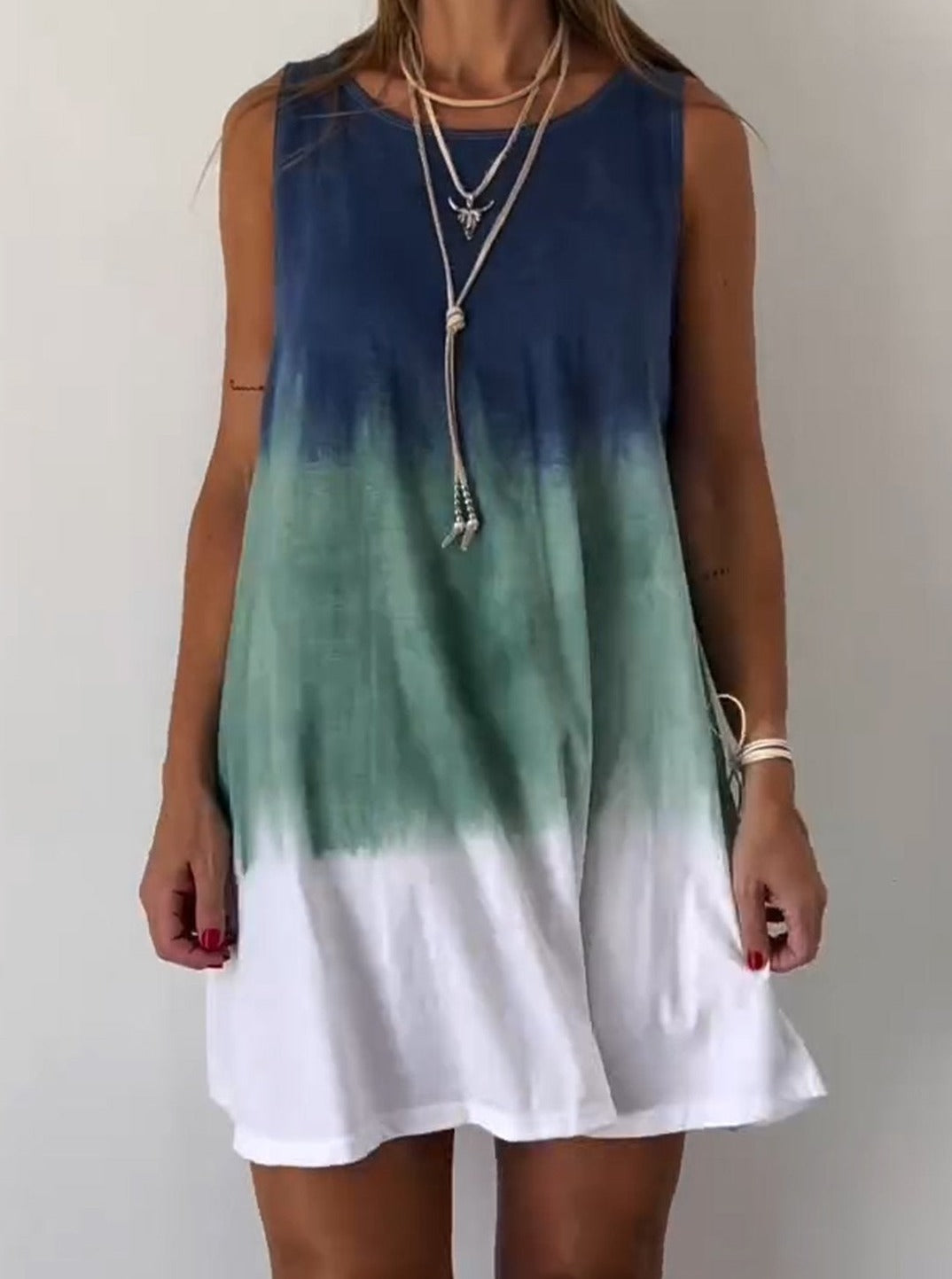 Zavira™ | Elegante Tie Dye Mouwloze Jurk