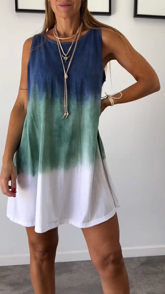Zavira™ | Elegante Tie Dye Mouwloze Jurk