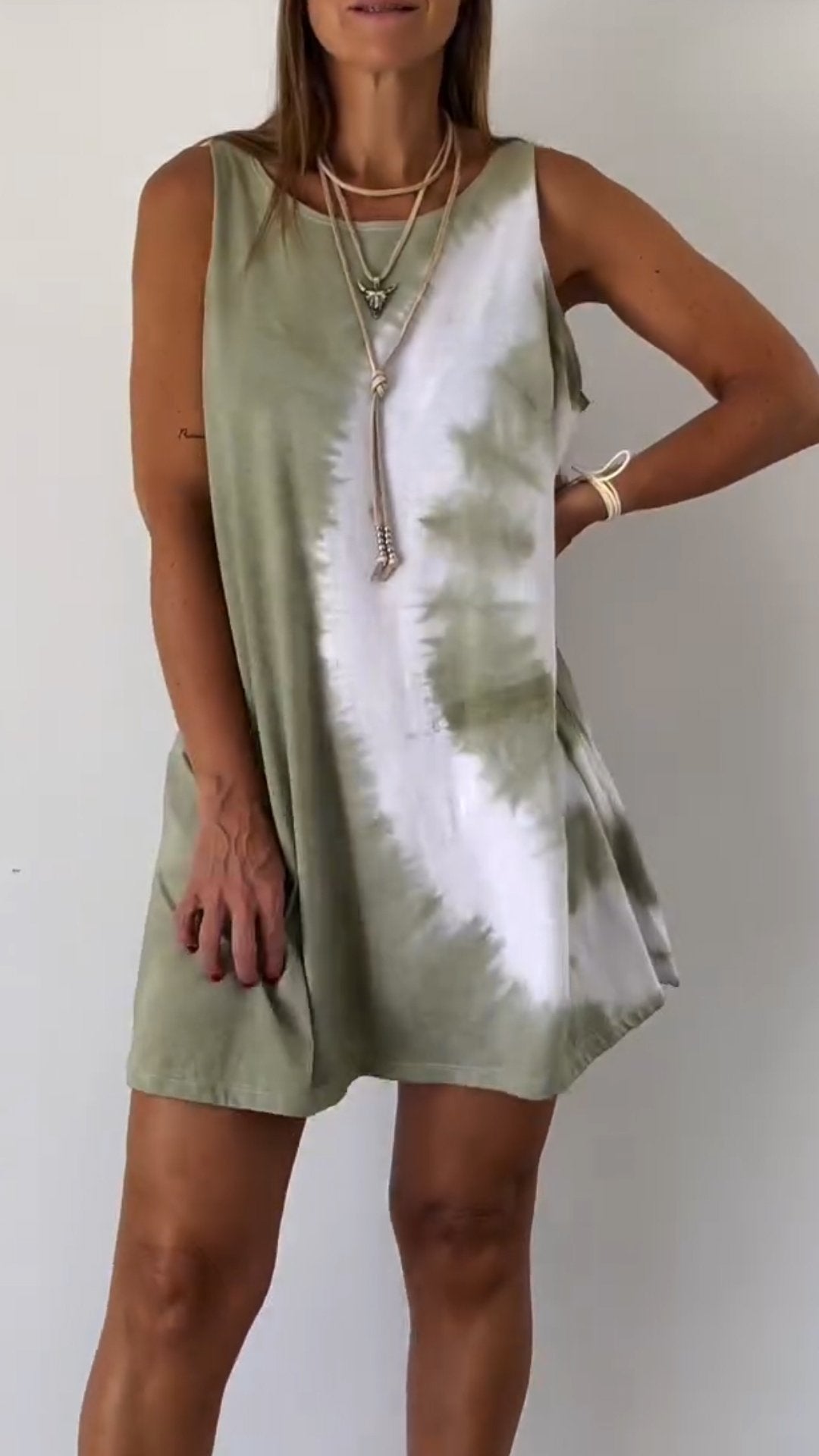 Zavira™ | Elegante Tie Dye Mouwloze Jurk